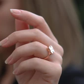 İkonik Alhambra Sedef Taşlı Rose Gold Kaplama Gümüş Yüzük thumbnail 3