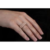 Rose Altın Kaplama Tasarım Gümüş Yüzük thumbnail 2