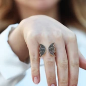 Yarasa Modeli Ayarlanabilir Gümüş Yüzük thumbnail 5