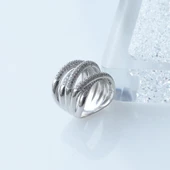 Sarmal Modeli Zirkon Taşlı Gümüş Yüzük thumbnail 3