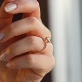 Square  Rose Gold Kaplama Sky Diamond Yüzük thumbnail 4