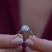Zümrüt Kesim 1,25 Karat Tek Taş Model Sky Diamond Yüzük - 2