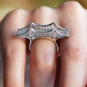 Zirkon Taşlı Köprü Gümüş Yüzük thumbnail 4