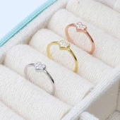 Kalp Zirkon Taşlı Minimal Gümüş Yüzük thumbnail 2