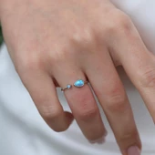 Damla Opal Taşlı Minimal Gümüş Yüzük thumbnail 3