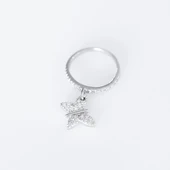 Zirkon Taşlı Hareketli  Kelebek Gümüş Yüzük thumbnail 4