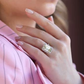 Sitrin Taşlı Zümrüt Kesim Gümüş Yüzük thumbnail 5