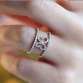 Zirkon Taşlı Kelebek Model Gümüş Yüzük thumbnail 1