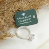 V Montür 4 Tırnaklı Starlight Diamond Gümüş Yüzük thumbnail 2