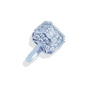 Baget Taşlı 3 Boyutlu Gümüş Yüzük thumbnail 4