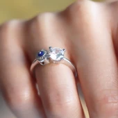 Nazar Boncuklu Tek Taş Modeli Gümüş Yüzük thumbnail 2