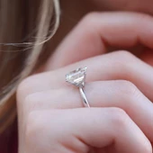 Emerald Kesim 3,87 Karat Tek Taş Model Sky Diamond Yüzük thumbnail 2