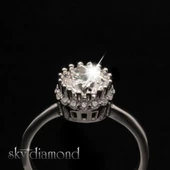 Sky Diamond Etrafı Pırıltılı Taşlarla Süslenmiş 1.25ct Tek Taş thumbnail 3