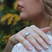 Mega Baget Taşlı STarlight Diamond Gümüş Yüzük thumbnail 3