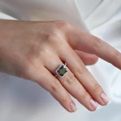 Baget Kesim Mistik Topaz Taş Gümüş Yüzük thumbnail 2