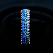 Nano Taşlı Rose Kaplama 3 Sıra Tamtur Gümüş Yüzük thumbnail 1