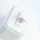 Kalp Pndr Pembe Taşlı 925 Ayar Gümüş Yüzük thumbnail 5