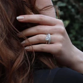 Tek Taş Model Birleşik 3 Sıra Tamtur Gümüş Yüzük thumbnail 1