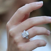 Mega Baget Taşlı STarlight Diamond Gümüş Yüzük thumbnail 2