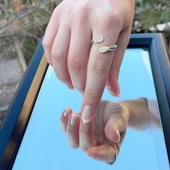 Fortuna Modeli Zirkon Taşlı Ayarlanabilir Gümüş Yüzük thumbnail 4