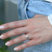 Tffny Modeli Ayarlanabilir Gümüş Yüzük thumbnail 3