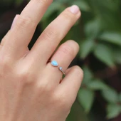 Damla Opal Taşlı Minimal Gümüş Yüzük thumbnail 4