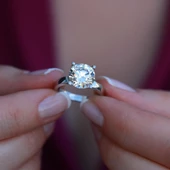 Round Kesim 3.87 Karat Tek Taş Model Sky Diamond Yüzük - 2