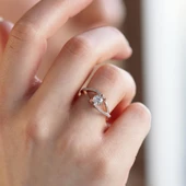 Elegance Çapraz Model Rose Gold Kaplama Sky Diamond Yüzük thumbnail 3