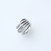 Sarmal Modeli Zirkon Taşlı Gümüş Yüzük thumbnail 2