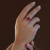 Red ParaibaTaşlı Yuvarlak Model 925 Ayar Gümüş Yüzük thumbnail 2