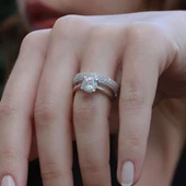 Tek Taş Model Birleşik 3 Sıra Tamtur Gümüş Yüzük thumbnail 2