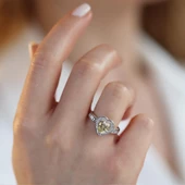 Zirkon Taş Kalp Sevgili Gümüş Yüzük thumbnail 1