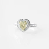 Zirkon Taş Kalp Sevgili Gümüş Yüzük thumbnail 3