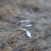 Zarif Ayarlanabilir Zirkon Taşlı Gümüş Yüzük thumbnail 4