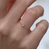 Mini Kalp Gümüş Yüzük thumbnail 3