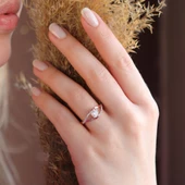 Elegance Çapraz Model Rose Gold Kaplama Sky Diamond Yüzük thumbnail 1