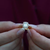 Zümrüt Kesim 1,25 Karat Tek Taş Model Gold Kaplama Sky Diamond Yüzük thumbnail 3