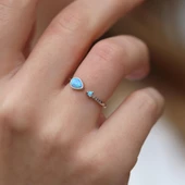 Damla Opal Taşlı Minimal Gümüş Yüzük thumbnail 1