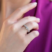 U Montür 925 Ayar Sky Diamond Gümüş Yüzük thumbnail 2