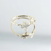 Zirkon Taşlı Gold Kaplama Timsah  Gümüş Yüzük thumbnail 2