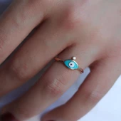 Zirkon Taşlı Mine İşli Göz Yüzük thumbnail 2