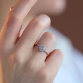 Kalp Pndr Zirkon Taşlı 925 Ayar Gümüş Yüzük thumbnail 3