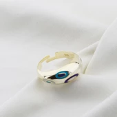 Fortuna Modeli Gold Kaplama Ayarlanabilir Gümüş Yüzük thumbnail 4