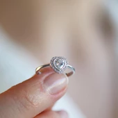 Kalp Pndr Zirkon Taşlı 925 Ayar Gümüş Yüzük thumbnail 1