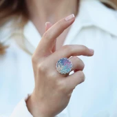 Milliner Renkli Zirkon Taşlı Gümüş Yüzük thumbnail 3