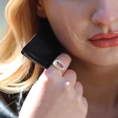 Elips Yeşil Taşlı Gold Kaplama Gümüş Yüzük thumbnail 4