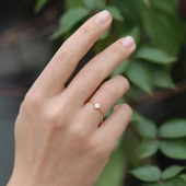 Alhmbra Gold Kaplama Minimal Gümüş Yüzük thumbnail 3