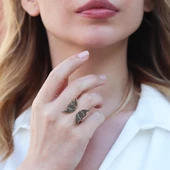 Yarasa Modeli Ayarlanabilir Gümüş Yüzük thumbnail 1