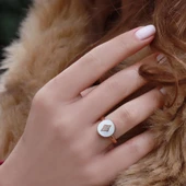 Mine İşli Rose Gold Kaplama Ayarlanabilir Gümüş Yüzük thumbnail 2