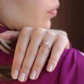 Elegance Çapraz Model Rose Gold Kaplama Sky Diamond Yüzük thumbnail 5